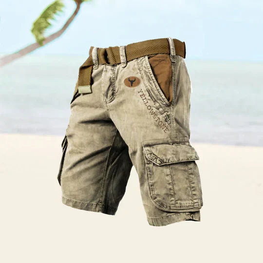 Variant image for Men's Cargo Shorts Beige Cotton | Julian-17