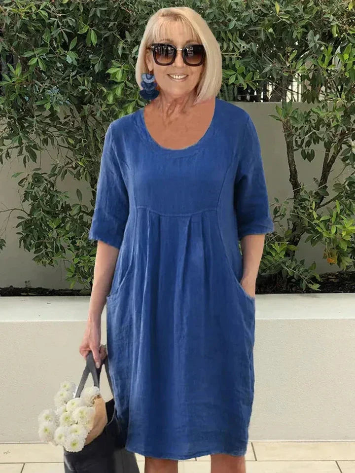 Women Loose Cotton Blend Dress | Lisa