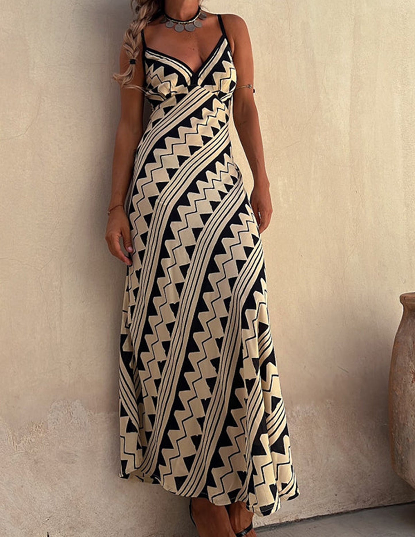 Variant image for Women Midi Dress Satin Ethnic Print | Cory-1
