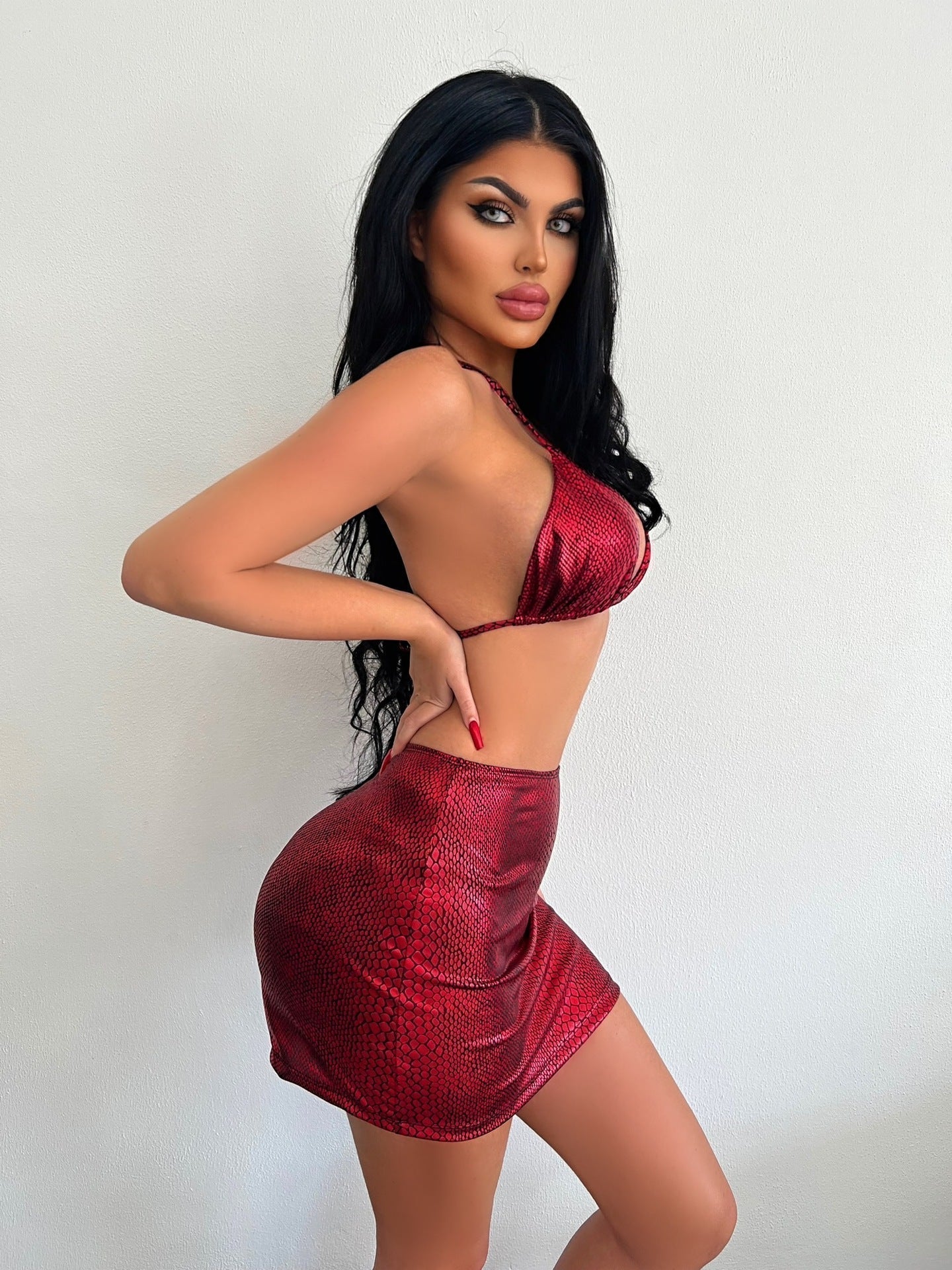 Women Trendy 3-Piece Snake Print Swimwear | Phoebe