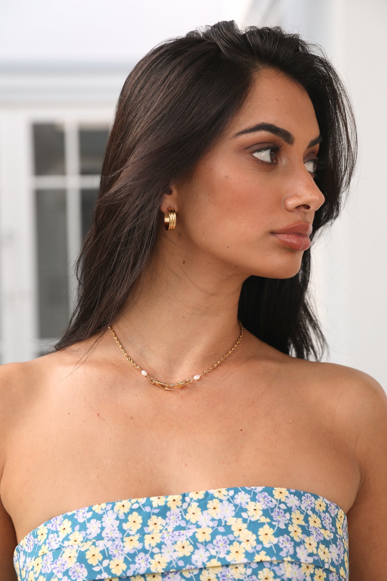 Women Hoop Earrings Gold Plated Stainless Steel | Fine Day-3