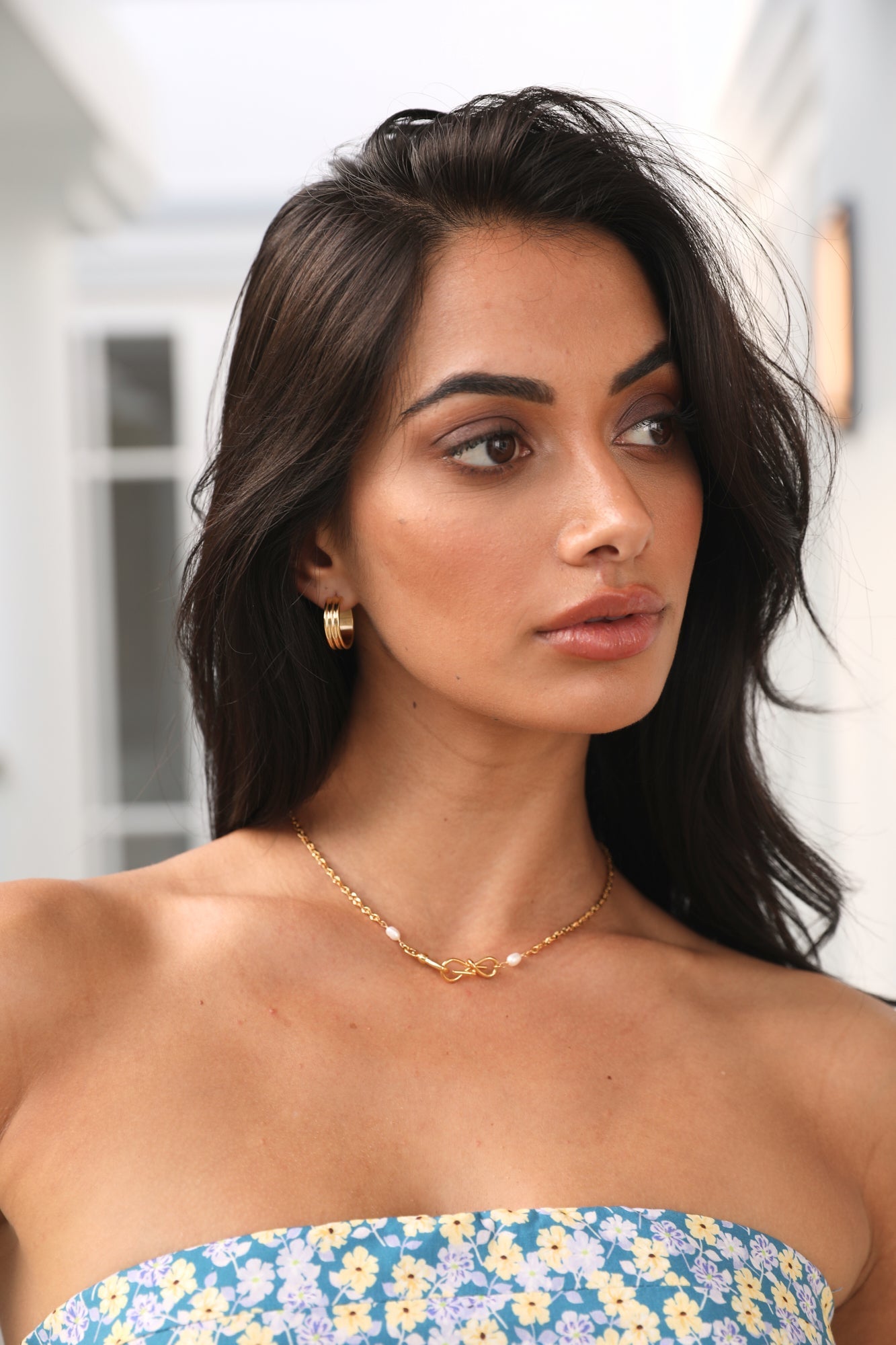 Women Hoop Earrings Gold Plated Stainless Steel | Fine Day-2