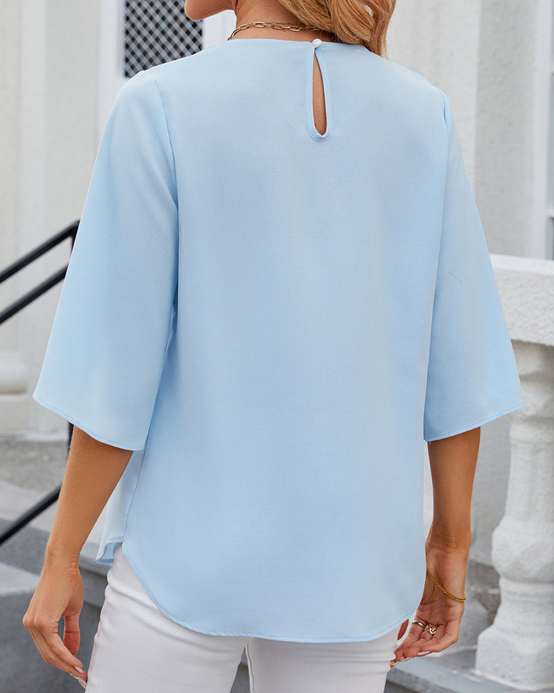 Women Elegant Split-Sleeve Blouse | Xanthe