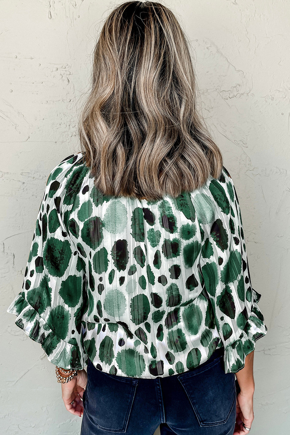 Women Abstract Pleated Blouse | Iriliane