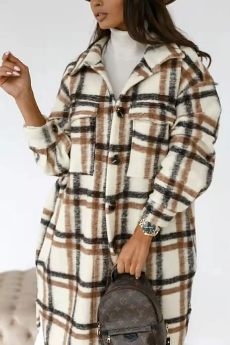 Women Classic Plaid Long Shacket | Briar