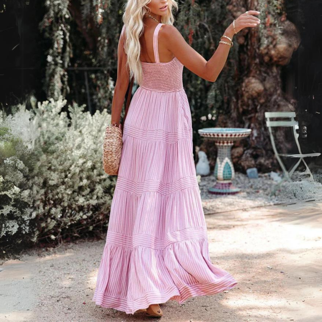 Women Tiered Strappy Summer Maxi Dress | Sophia