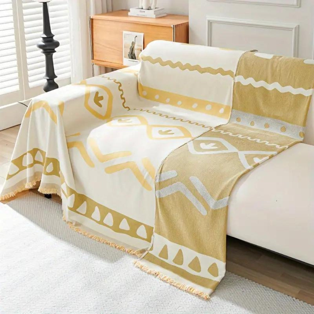 Sofa Cover Beige Chenille Non-Slip | Cozy Charm 4