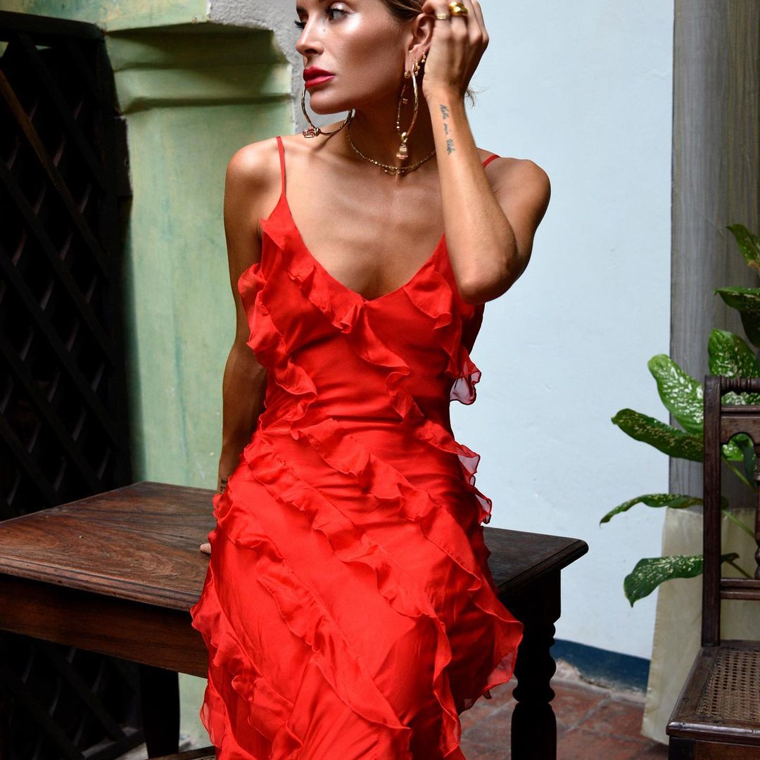 Women Elegant Ruffle Maxi Dress | Abby