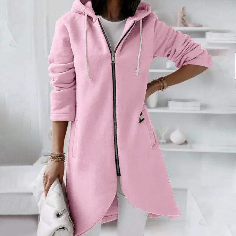 Women Casual Zip-Up Hoodie Coat | Heather