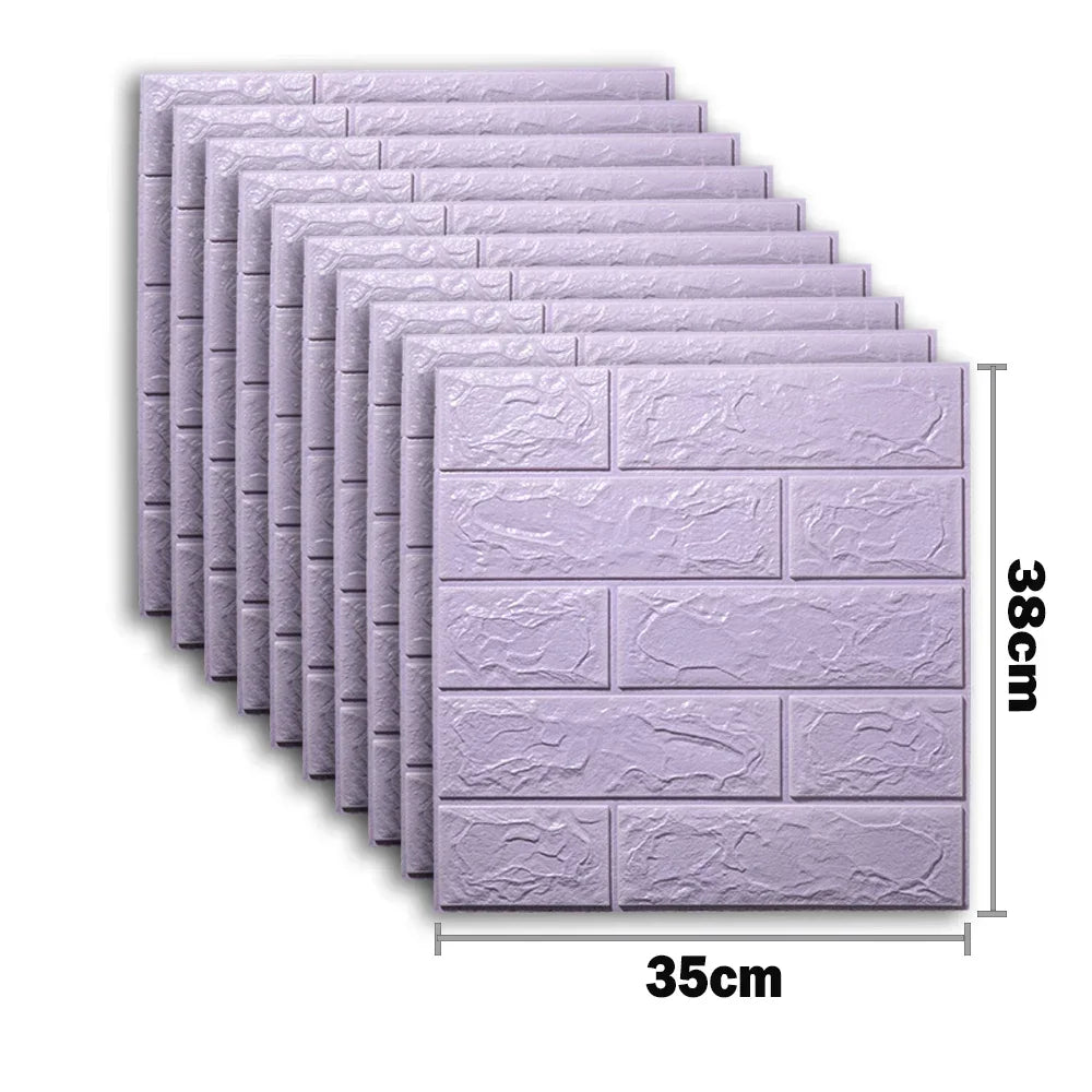 10pcs Waterproof Removable Wall Decals - 3D Foam Brick Wall Stickers Decor for Kitchen, Bedroom, and Living Room 13