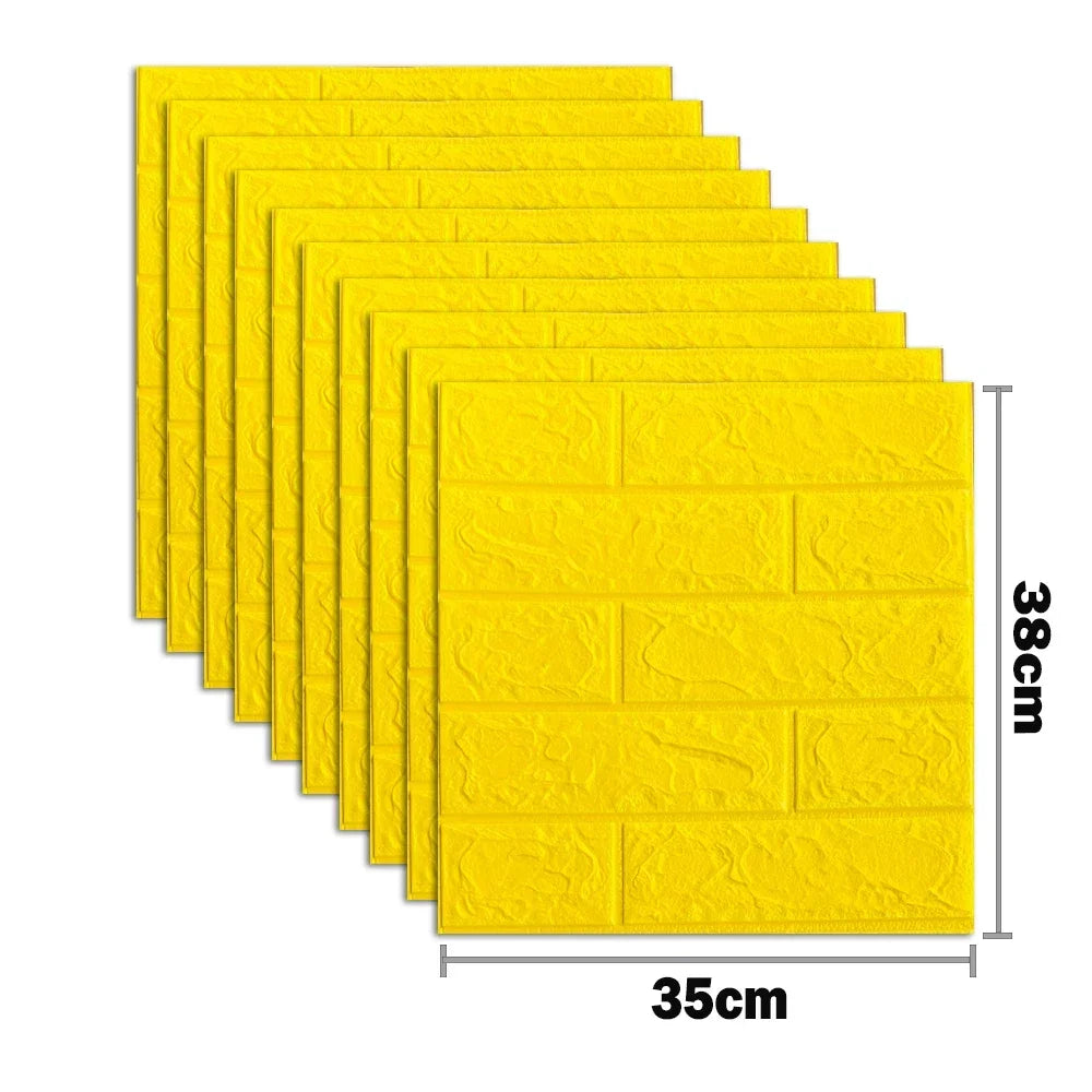 10pcs Waterproof Removable Wall Decals - 3D Foam Brick Wall Stickers Decor for Kitchen, Bedroom, and Living Room 14
