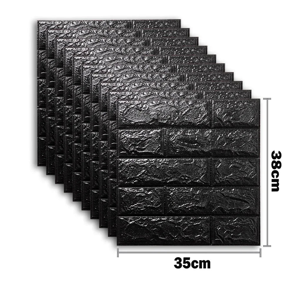 10pcs Waterproof Removable Wall Decals - 3D Foam Brick Wall Stickers Decor for Kitchen, Bedroom, and Living Room 21