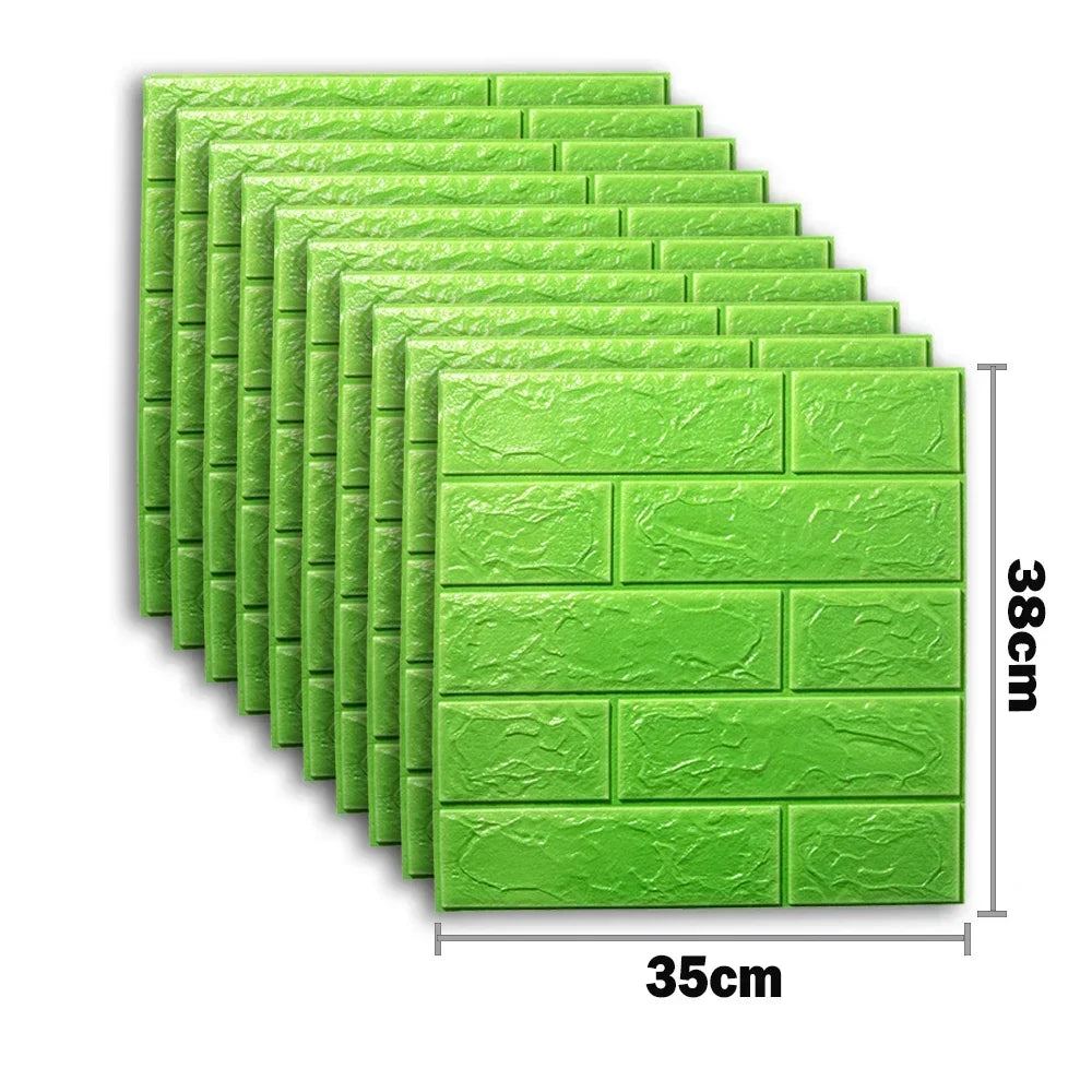 10pcs Waterproof Removable Wall Decals - 3D Foam Brick Wall Stickers Decor for Kitchen, Bedroom, and Living Room 7