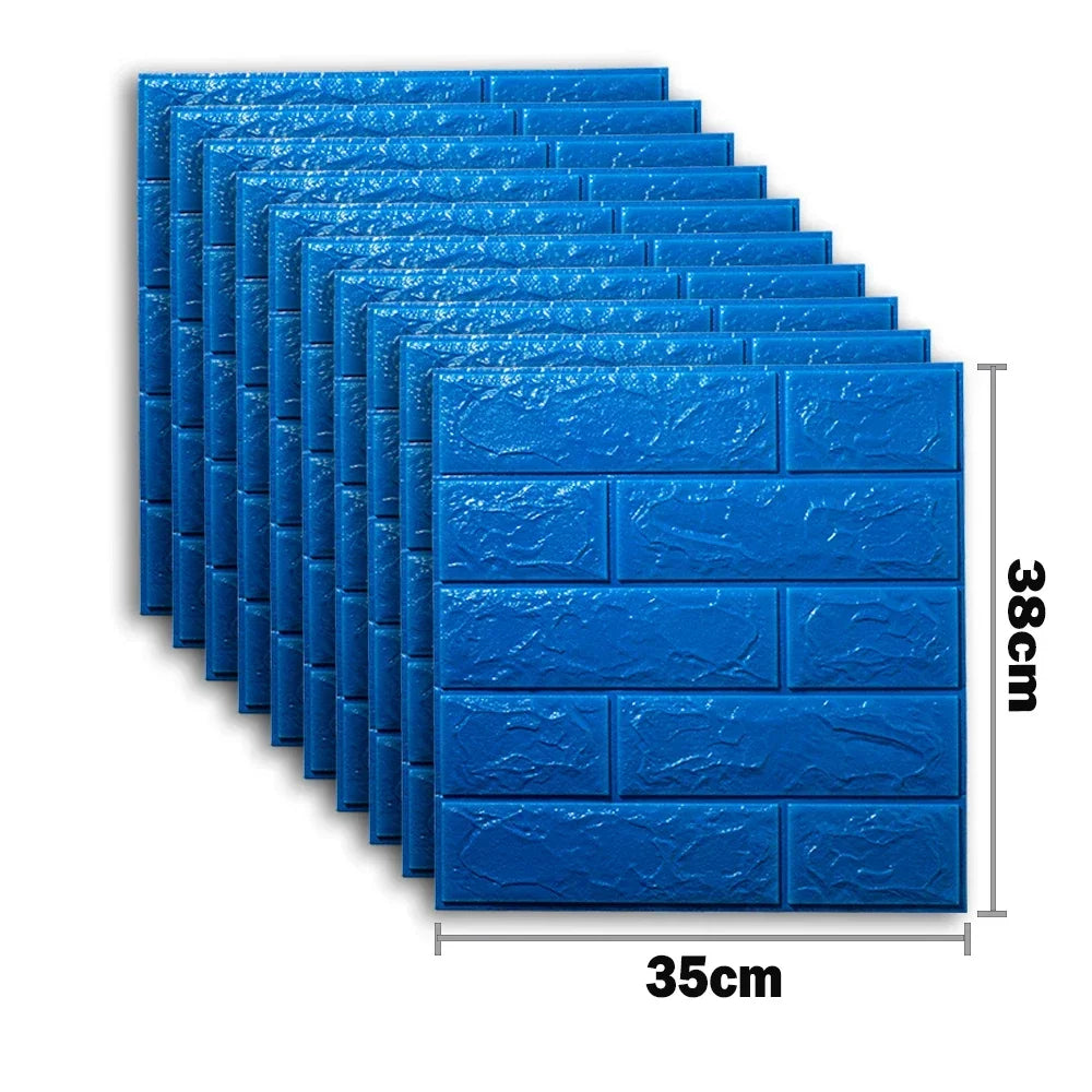10pcs Waterproof Removable Wall Decals - 3D Foam Brick Wall Stickers Decor for Kitchen, Bedroom, and Living Room 8