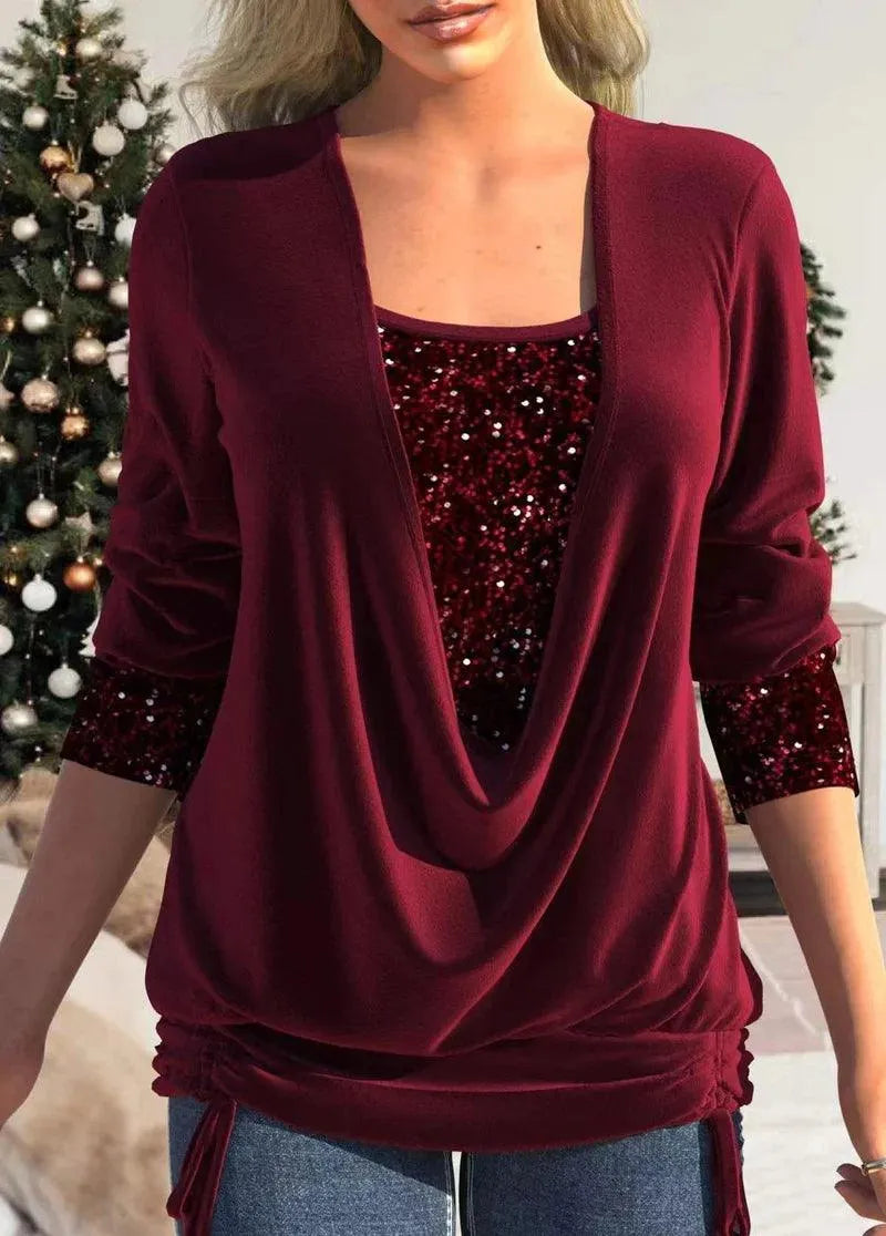 Sparkling Layered Blouse | Evangeline