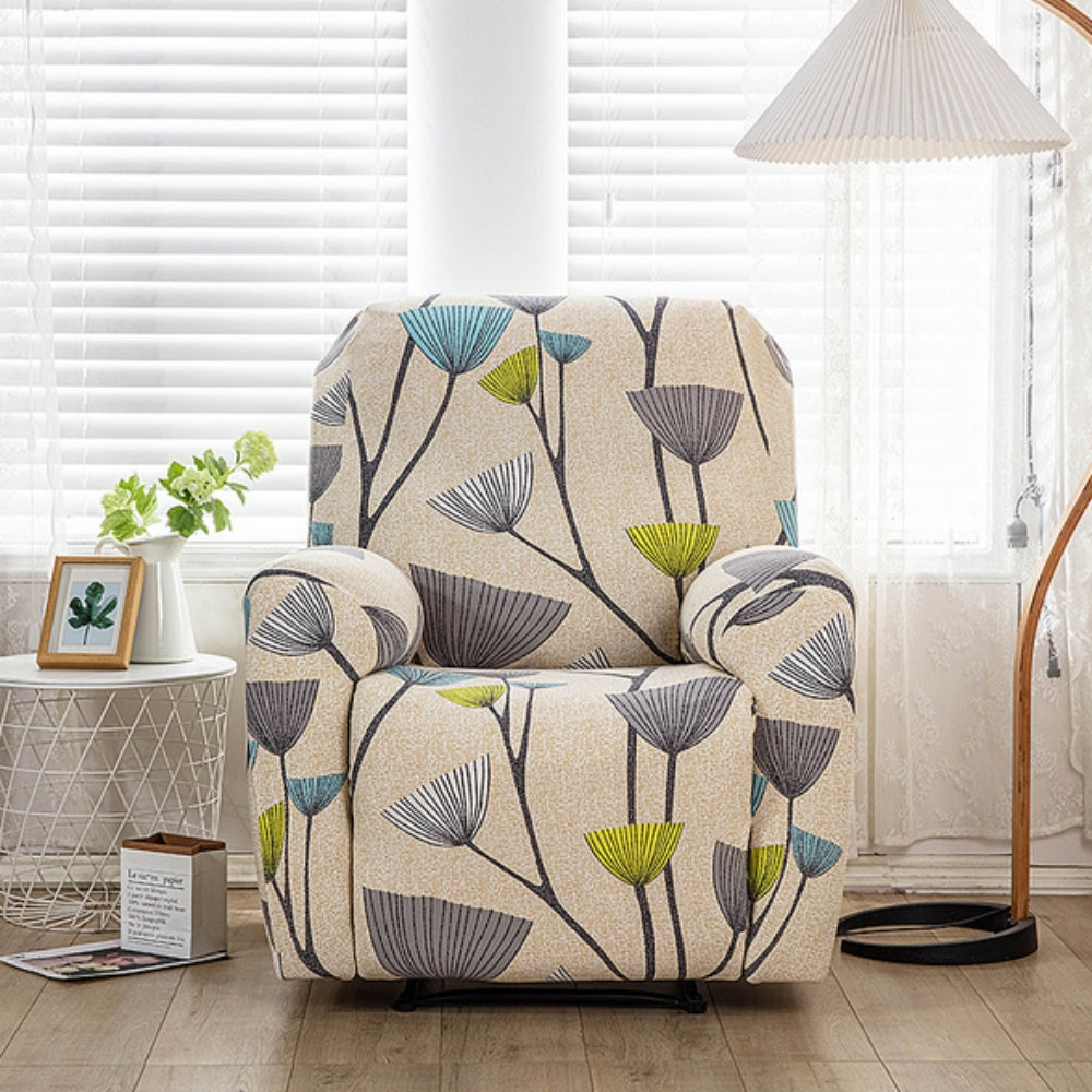 Recliner Sofa Cover Floral Stretchy Fabric | Elegant Home Decor 3