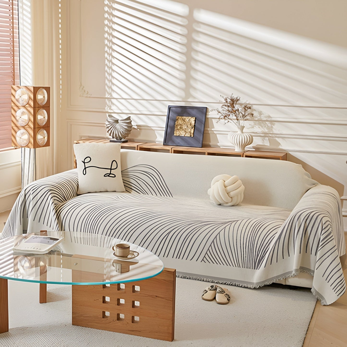 Sofa Cover Chenille Wave Pattern | Calista 2