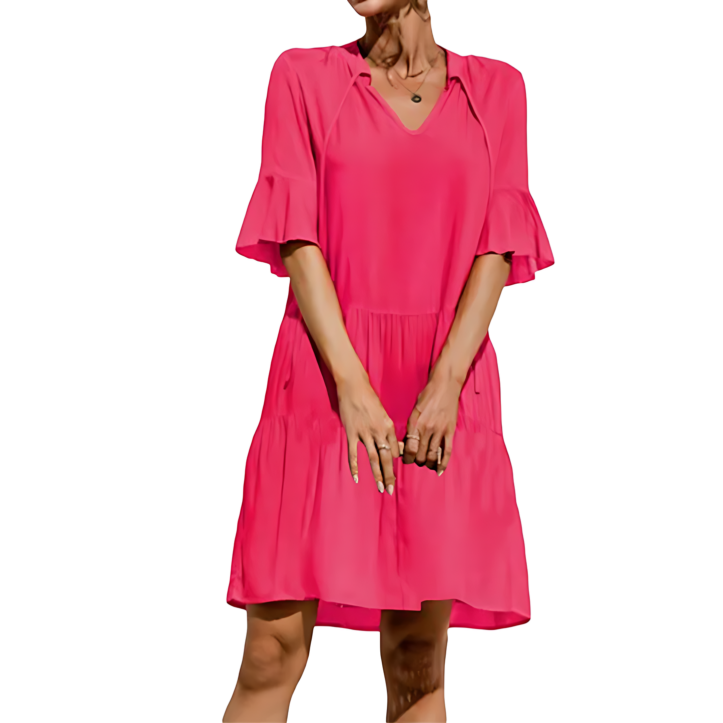 Women Floral Tiered Dress with Bell Sleeves | Lilibeth