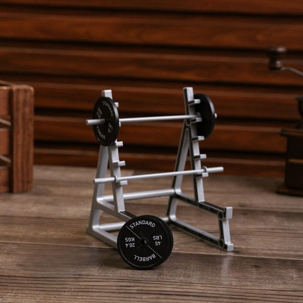 Fitness Desk Accessory Grey Plastic Barbell Pen Holder | Motivator 2