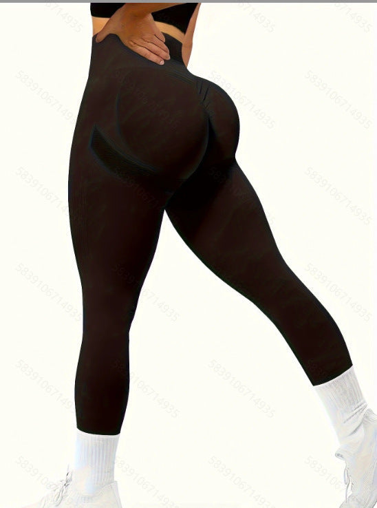 Variant image for Women Yoga Trousers High Waist Peach Polyester | Serenity-5