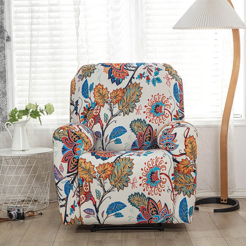 Variant image for Recliner Sofa Cover Gray Stretch Fabric | Blossom-8