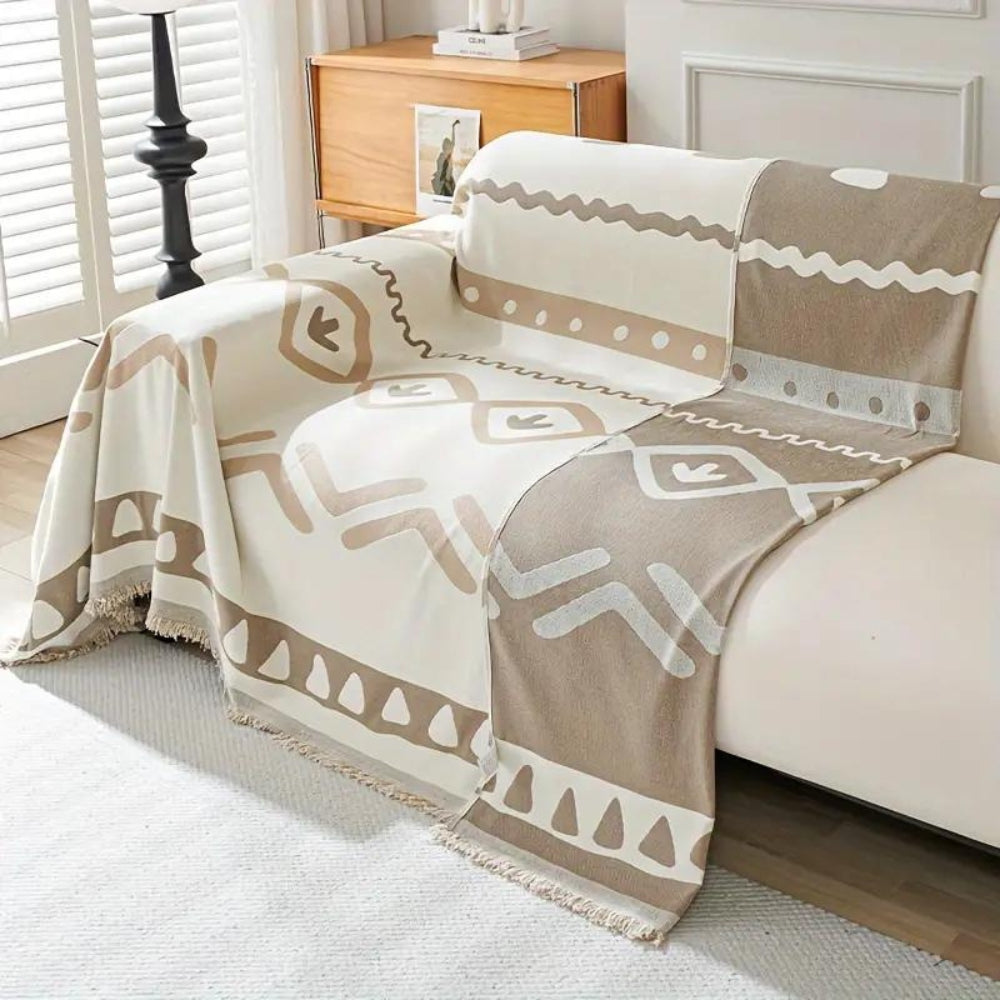 Sofa Cover Beige Chenille Non-Slip | Cozy Charm 5