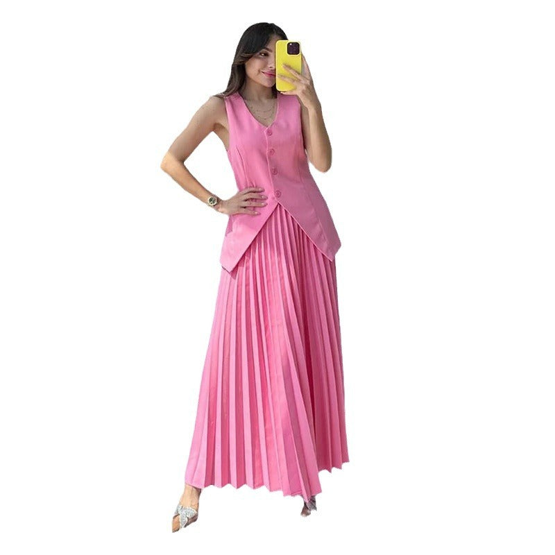 Women Two-Piece Suit White Polyester | Elegant Style-6