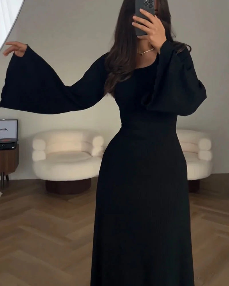 Women Long-Sleeve Ribbed Maxi Dress | Geneva