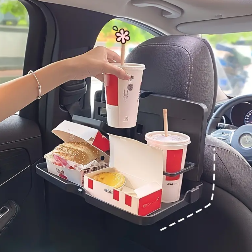 Car Back Seat Tray Black Plastic | Travel Companion 2