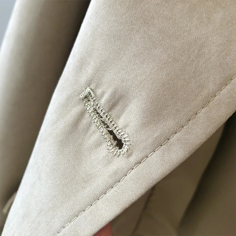 Women Cropped Double-Breasted Trench Coat | Czarina