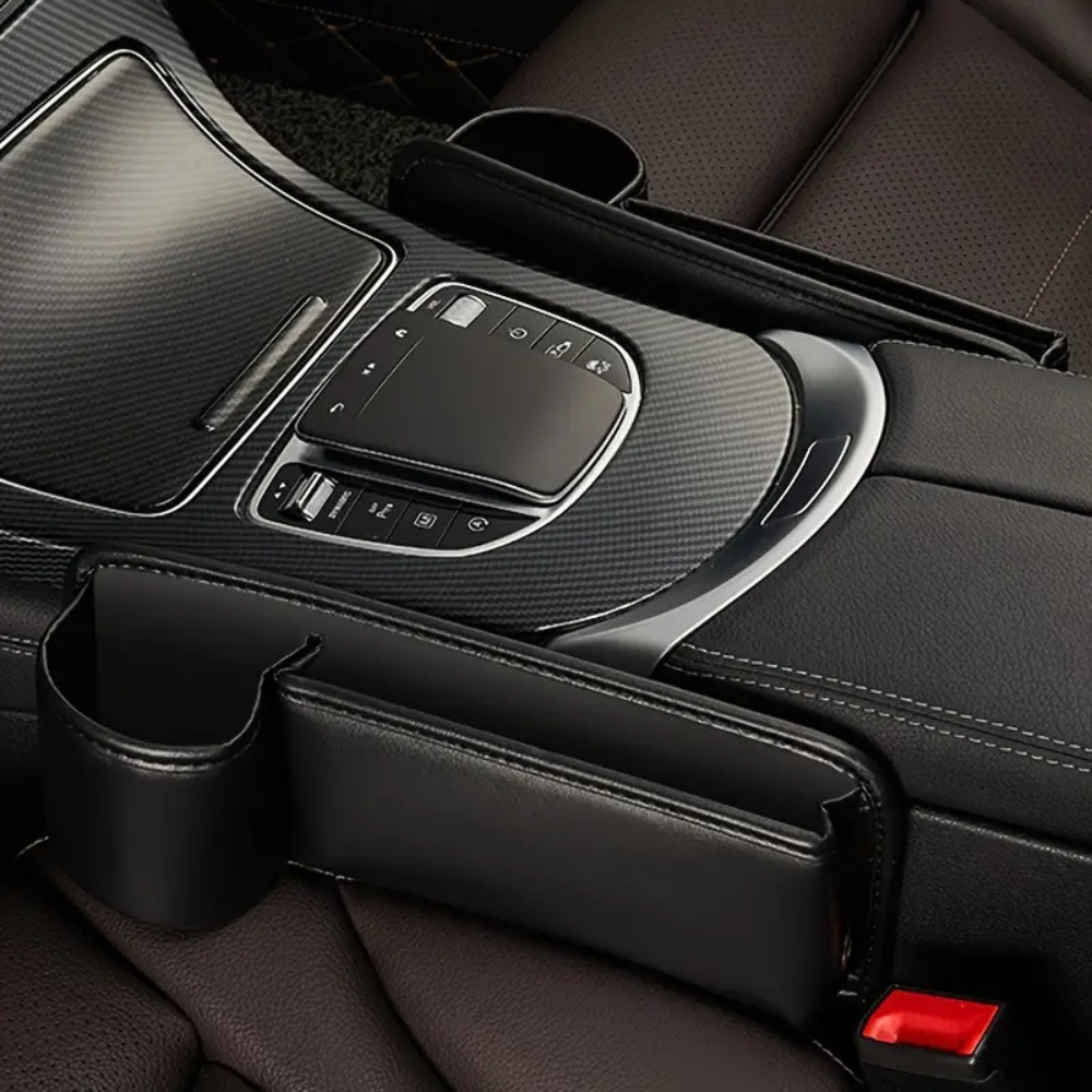 Car Seat Organiser Black Leather | Elegant Design 4