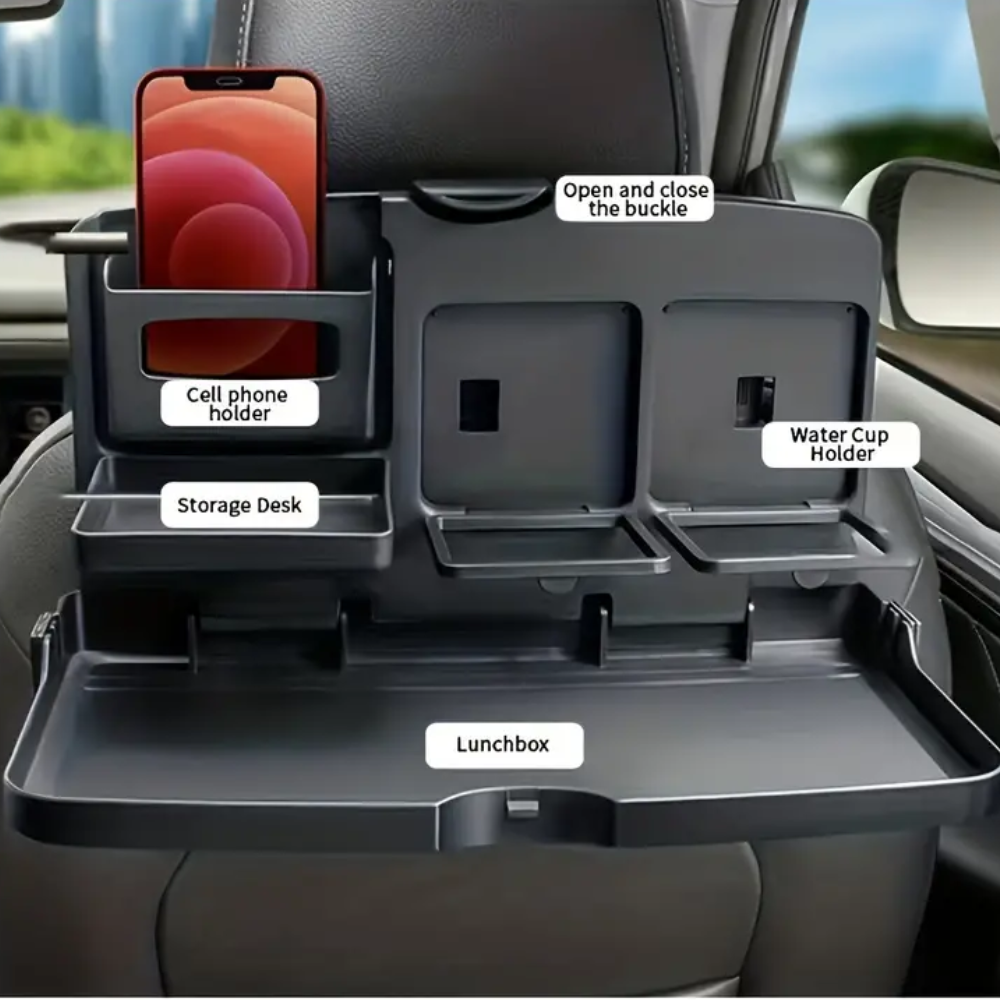 Car Back Seat Tray Black Plastic | Travel Companion 5