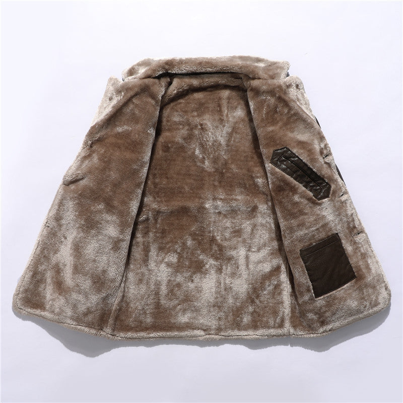 Men Shearling-Lined Leather Coat | Vincent