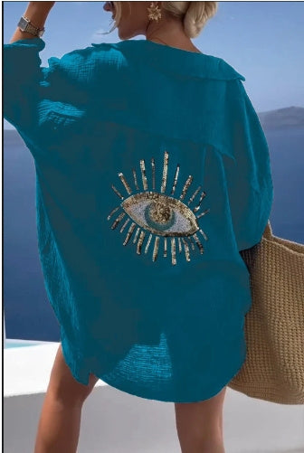 Men Embroidered Oversized Shirt Dress | Ruth
