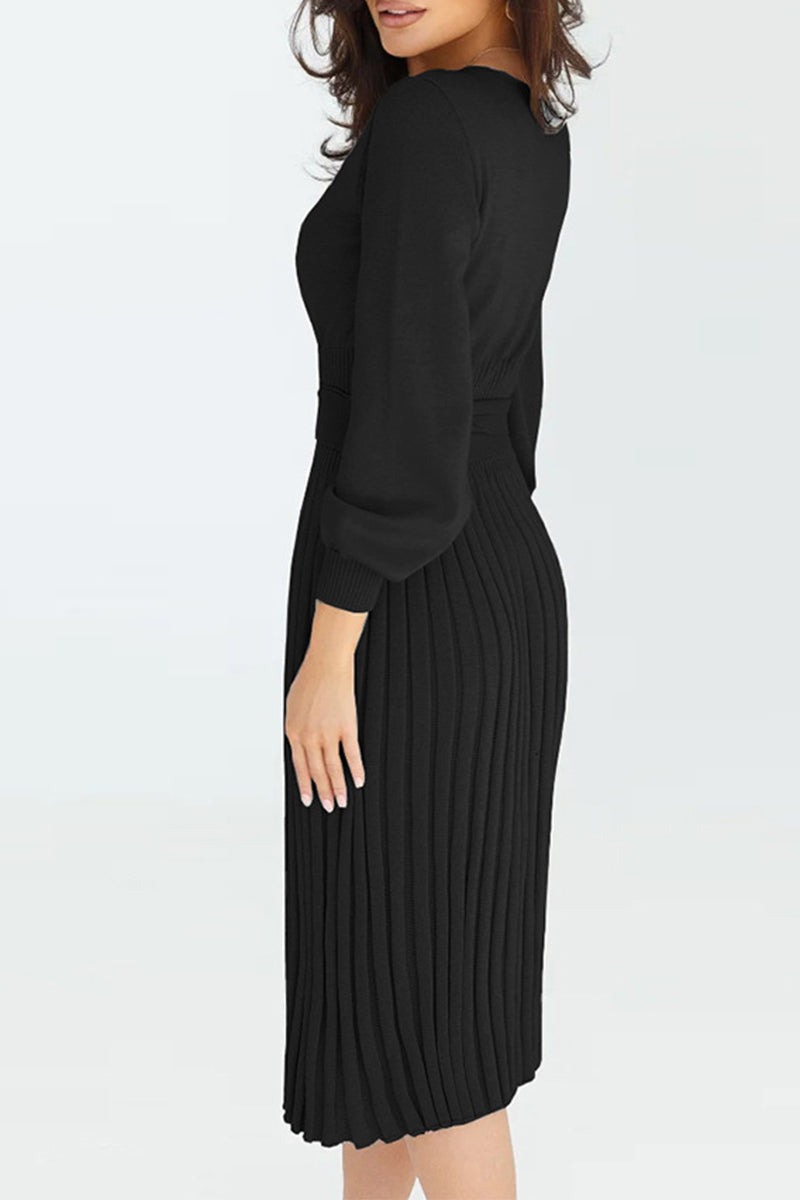 Women Elegant Knit Midi Dress | Raina