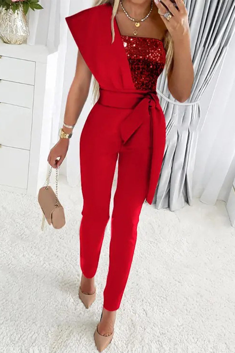 Women Sequin Strapless Jumpsuit | Katarina