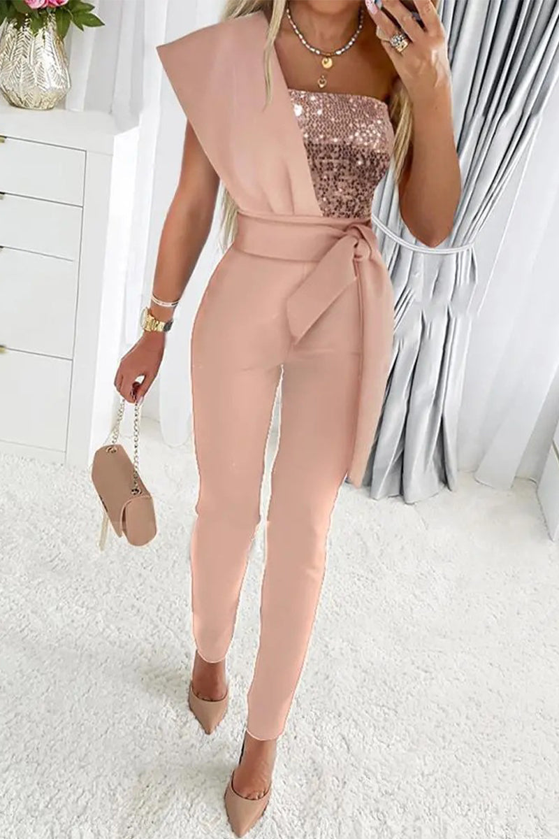 Women Sequin Strapless Jumpsuit | Katarina