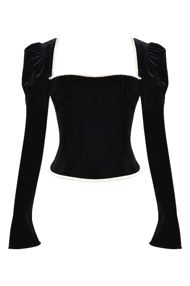 Women Corset Black Velvet | Elegant Style-6