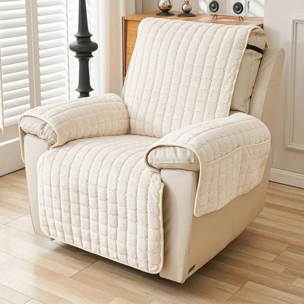 Variant image for Recliner Chair Cover Grey Microfibre | Cozy Comfort-2