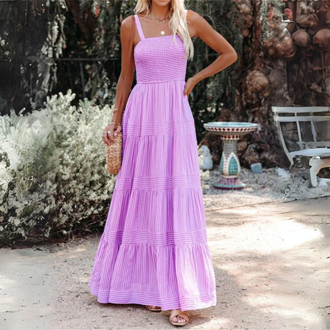 Women Tiered Strappy Summer Maxi Dress | Sophia