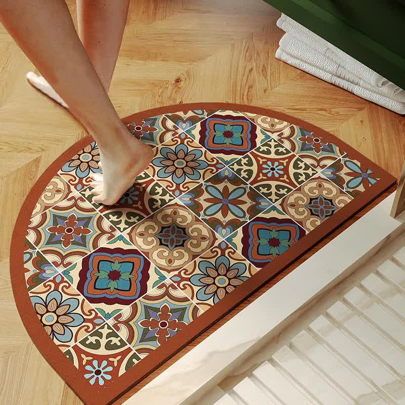 Non-Slip Bath Mat Quick-Dry Polyester | Vintage Charm 4