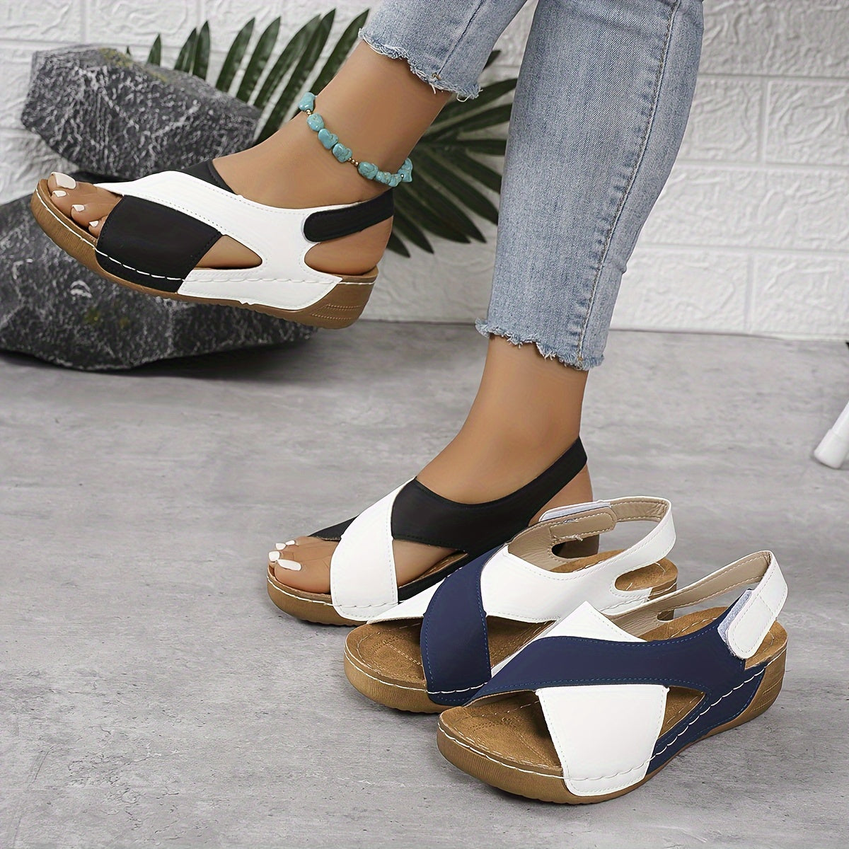Women Orthopaedic Sandals Black Vegan Leather | Ayanna-2
