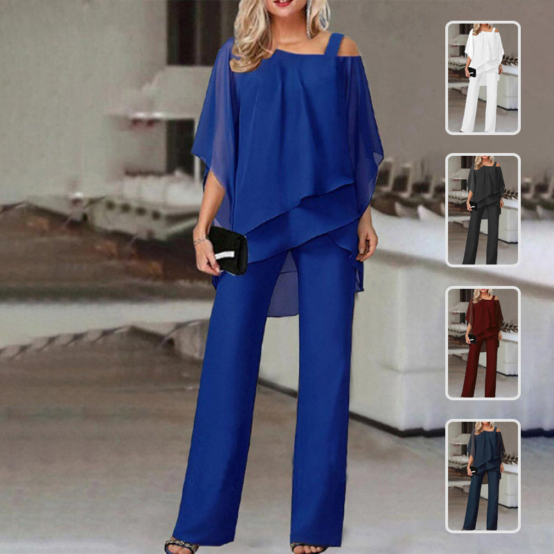 Women Cold Shoulder Layered Pant Set | Arlet