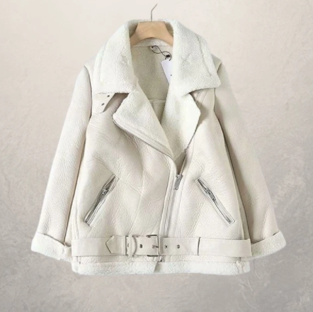 Women Leather Jacket Black Fleece | Classic Style-2