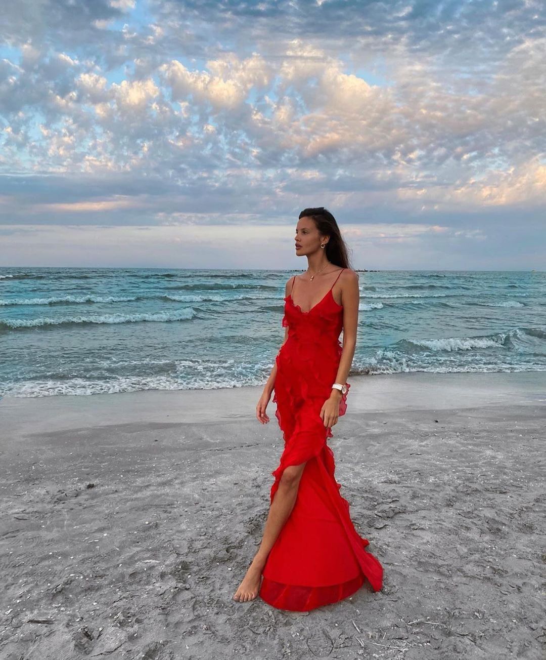 Women Elegant Ruffle Maxi Dress | Abby