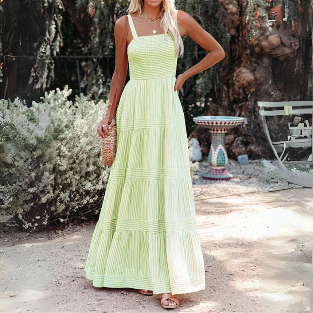 Women Tiered Strappy Summer Maxi Dress | Sophia