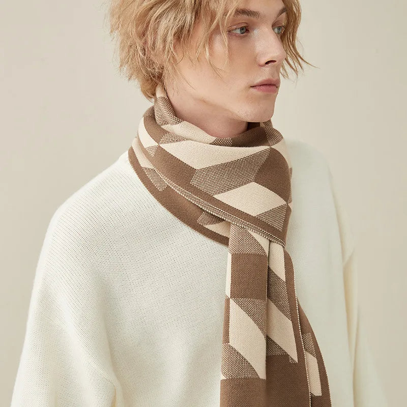Men Patterned Winter Scarf | Veniel
