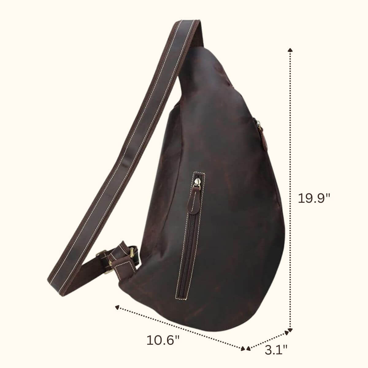 Men Vintage Leather Sling Bag | Milan