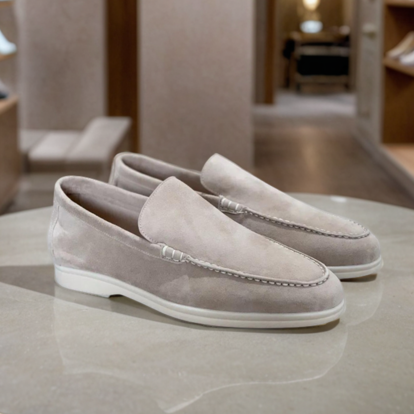 Variant image for Men's Suede Loafers Brown | Elvy-1