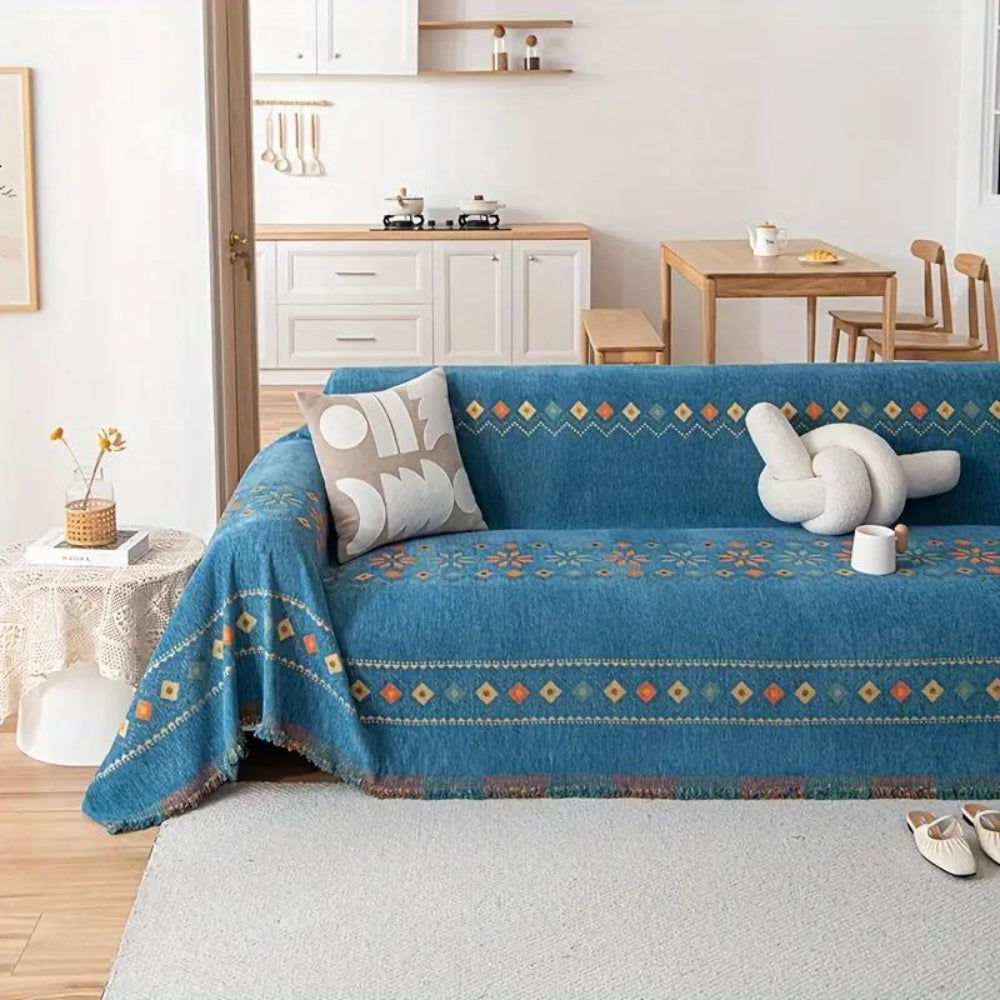 Universal Sofa Cover Beige Microfiber | Boho Chic 2